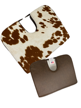 Tush-Cush® Brown and white cow print features a wedge shape and tailbone cut-out relieves pain