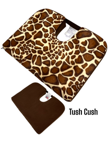 Tush-Cush® and Car-Cush Brown Giraffe, wedge shape, tailbone cut-out