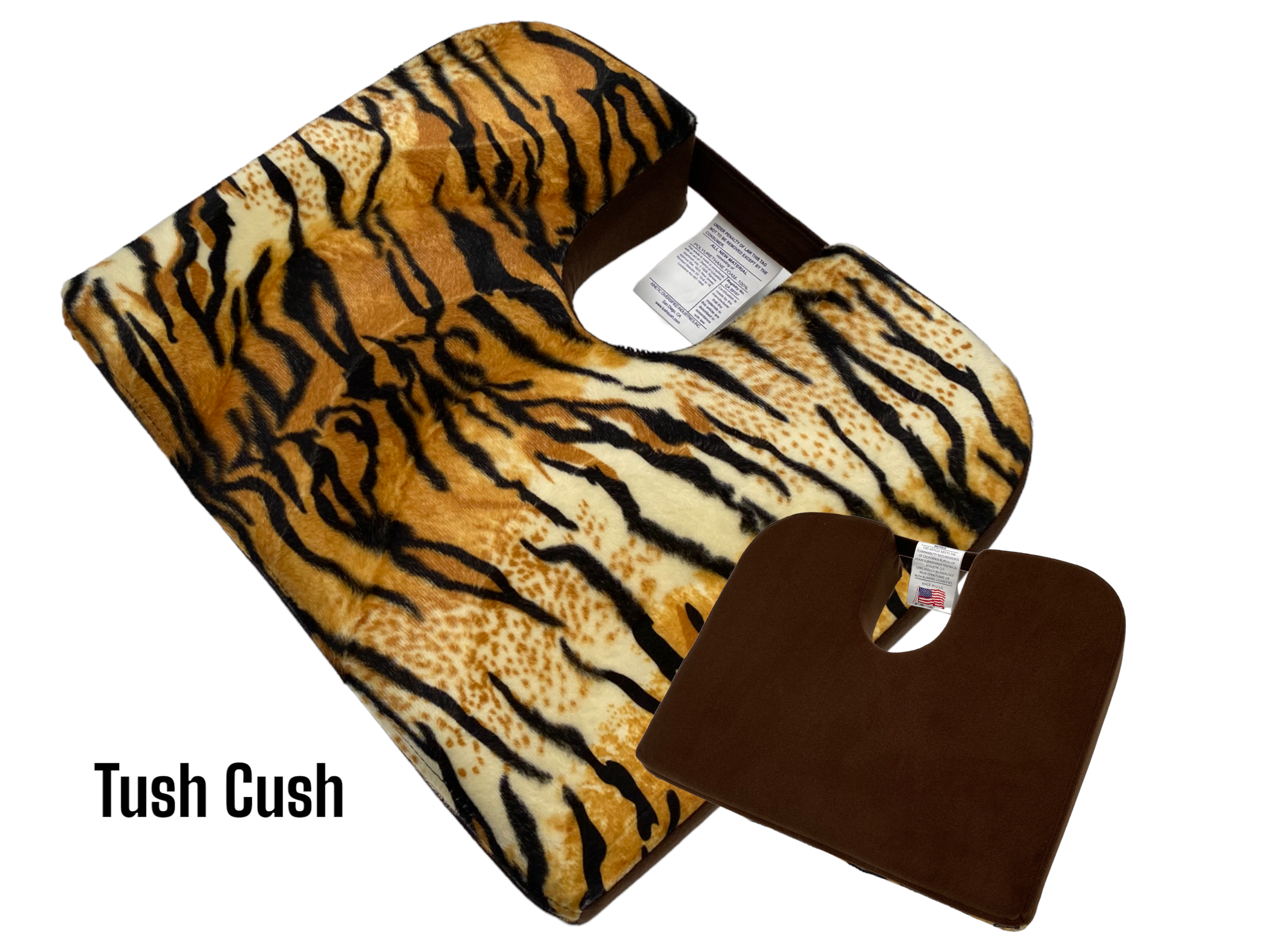 Tush Cush Car Compu-Cush Orthopedic Seat Cushion Tan Velour Fabric